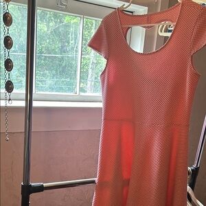 NOBO Orange and Pink A-Line Midi Dress